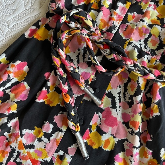 DYVNA - Print Silk Shirtdress in Pink Floral Bouquet - Picture 11 of 15